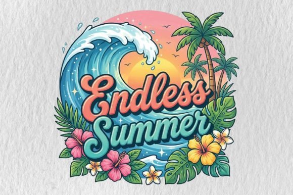 Capture the Spirit of Summer with a Vibrant Beach Vacation Sublimation Design
