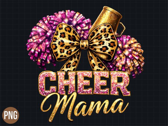 Cheer Mama Leopard Bow Glitter PNG Design Guide