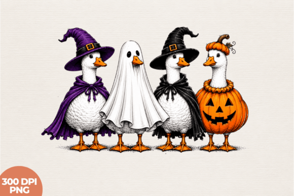 Cute Spooky Goose Halloween PNG Design