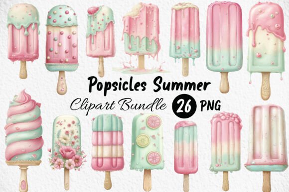 Elevate Your Summer Designs with High-Quality Popsicles Summer Clipart