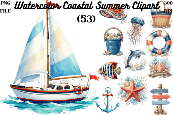 Integrating Watercolor Coastal Summer Clipart PNG Into Your Creative Workflow