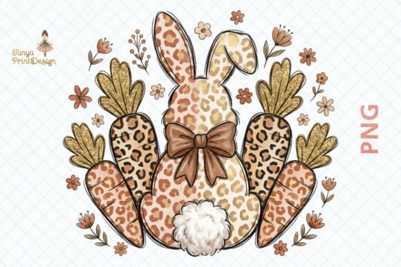Leopard Bunny Sublimation PNG Design