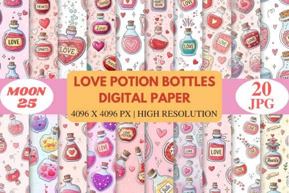 Love Potion Bottles Digital Paper: A Guide to Enchanting Your Creative Projects