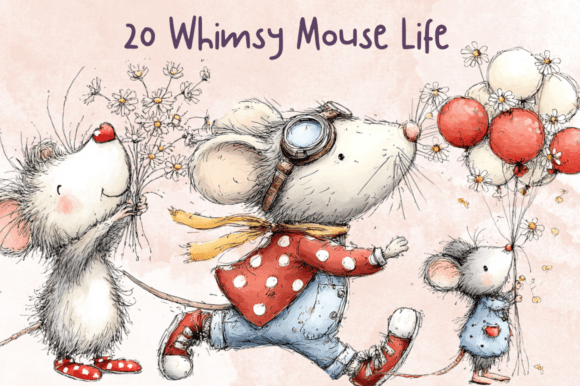 Storybook Whimsy Mouse Clipart Set