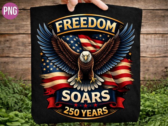 Strategic Branding with the Freedom Soars 250 Years Eagle Shirt PNG