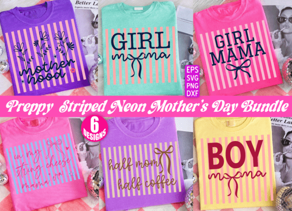 Strategic Branding with the Preppy Striped Mother’s Day PNG Bundle