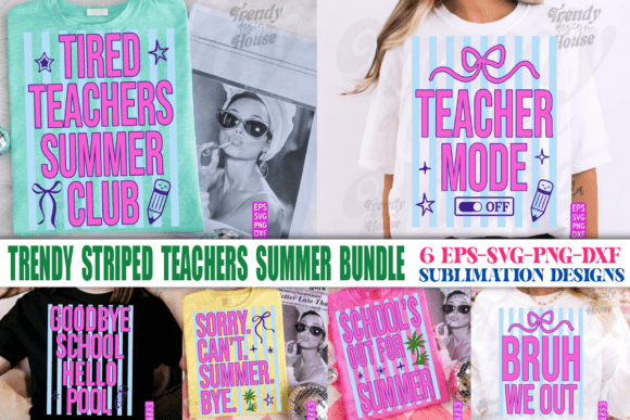Striped Summer Teachers SVG PNG Bundle: A Creative Resource for End-of-Year Designs