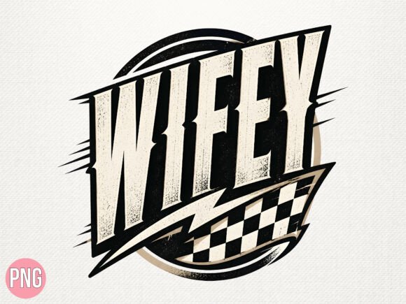 Unleash Your Creativity with the Retro Racing Wifey Lightning Checker PNG