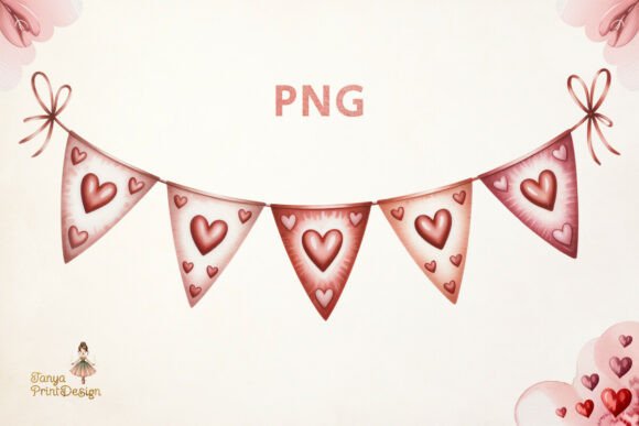 Valentine Heart Banner PNG Sublimation