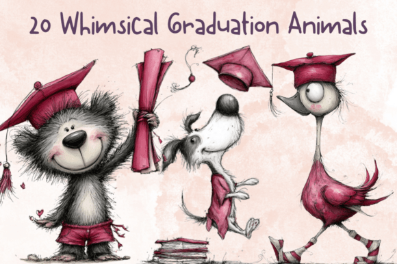 Whimsical Graduation Animals Clipart Set: A Creative Resource for Celebrating Academic Milestones