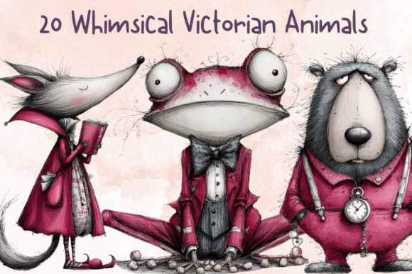 Whimsical Victorian Animals Clipart